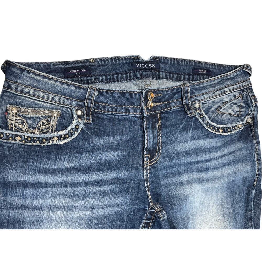 Vigoss The New York Capri Jeans Women’s Size 18 Rhinestone - Picture 3 of 11